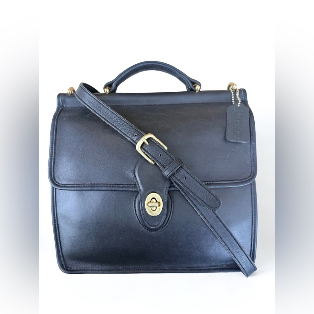 ✨ PRISTINE ✨ Vintage Coach Willis Bag 9927 Black Glovetanned Leather & Dust Bag - Picture 6 of 12